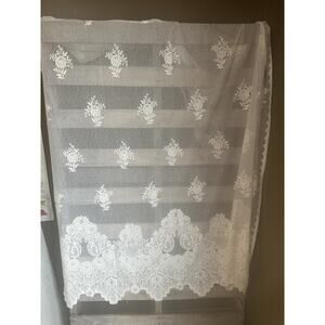 Vintage Lace Sears 84x56 Panel Curtains Ivory Polyester Blend